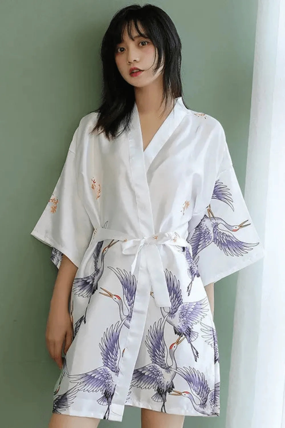 Peignoir kimono élégant pour détente à la maison