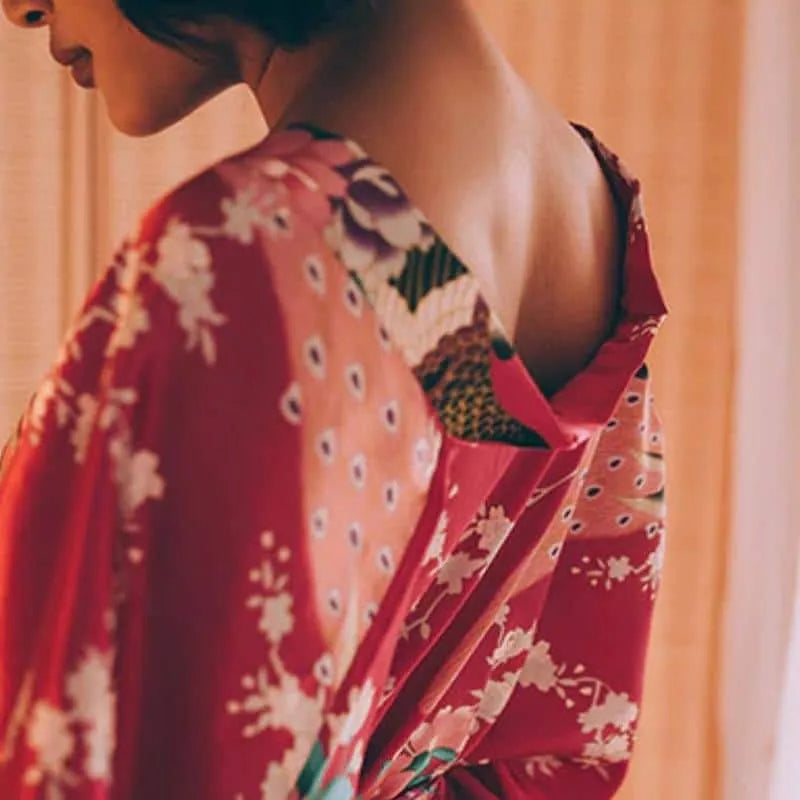 Peignoir kimono court traditionnel style élégant Peignoir et bain