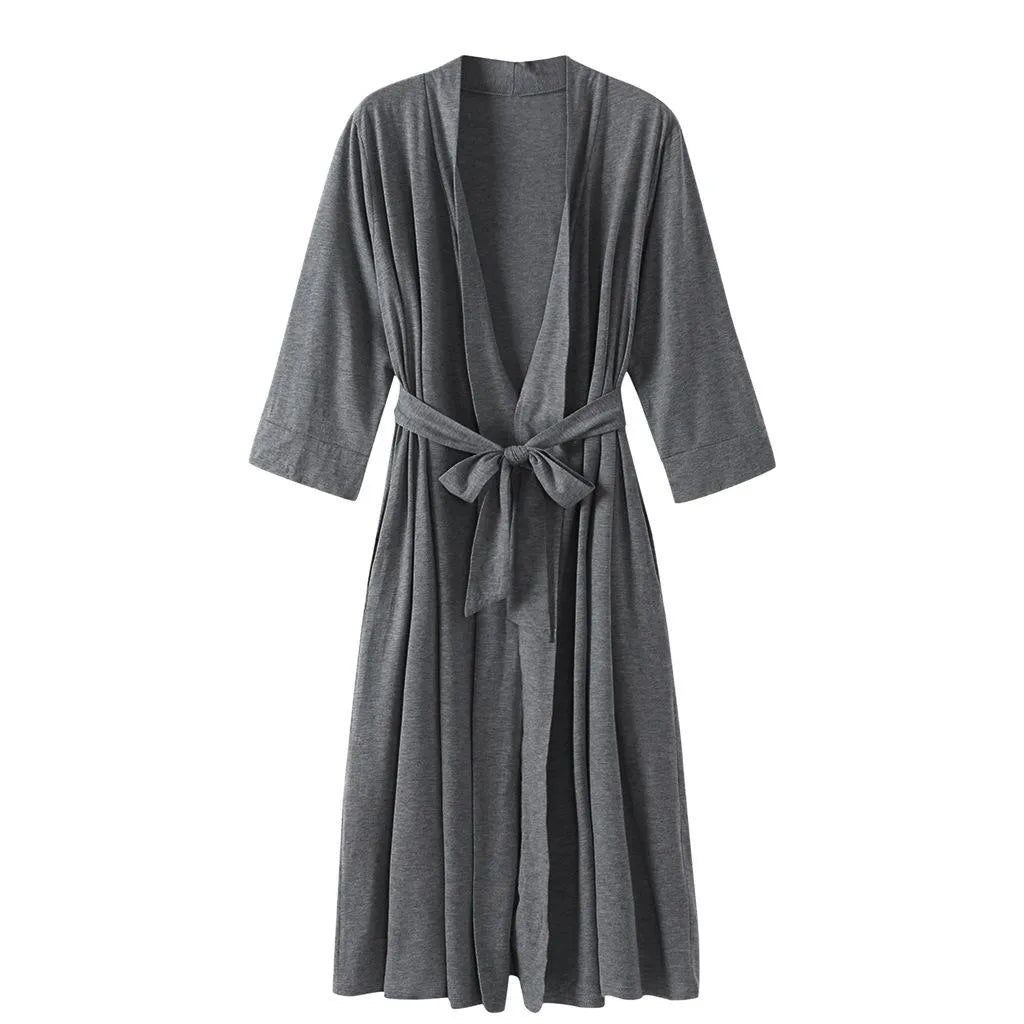 Peignoir kimono élégant d'intérieur femme gris fonce / m Peignoir et bain