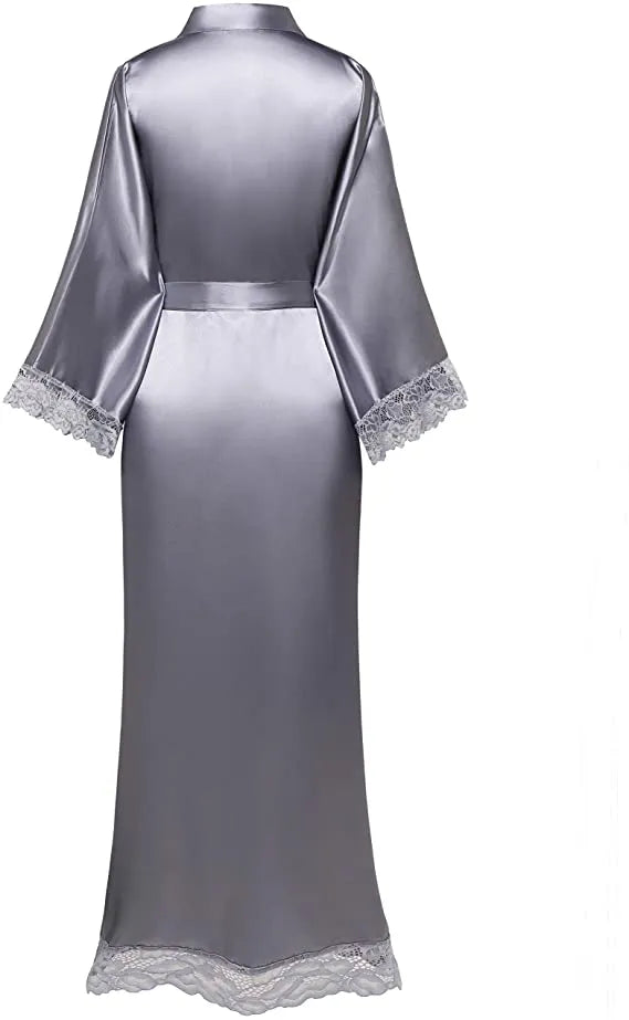 Peignoir kimono élégant extra long pour femme Peignoir et bain