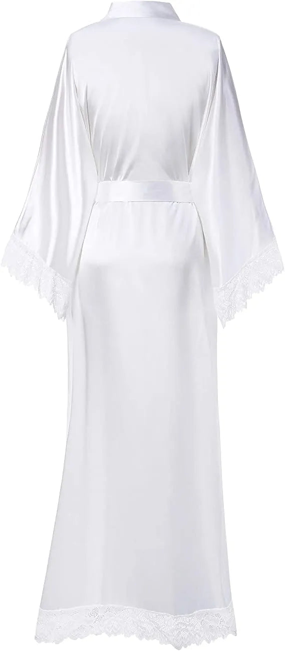 Peignoir kimono élégant extra long pour femme Peignoir et bain