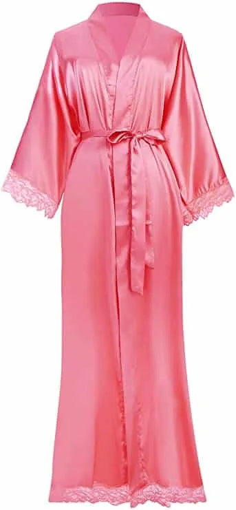 Peignoir kimono élégant extra long pour femme Peignoir et bain