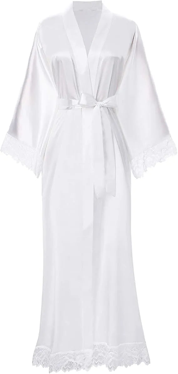 Peignoir kimono élégant extra long pour femme Peignoir et bain