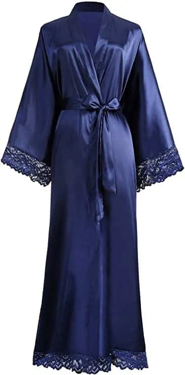 Peignoir kimono élégant extra long pour femme Peignoir et bain