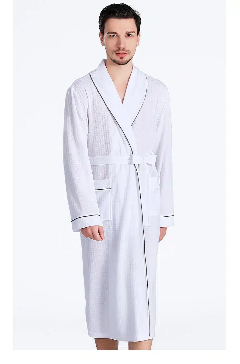Peignoir kimono élégant pour intérieur homme blanc / M (45-55kg) Peignoir et bain