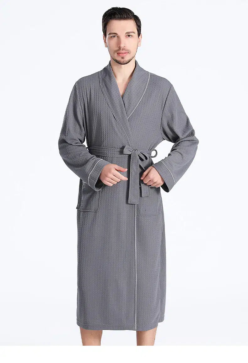 Peignoir kimono élégant pour intérieur homme gris / M (45-55kg) Peignoir et bain