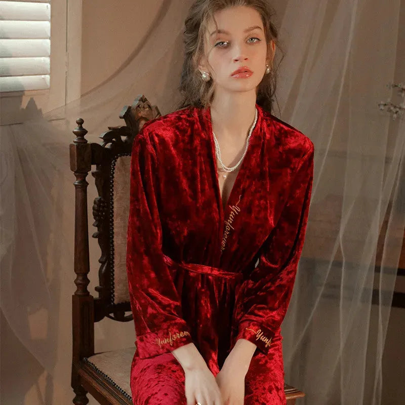 Peignoir kimono élégant pour moments cocooning rouge / s Peignoir et bain