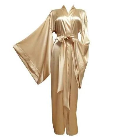 Peignoir kimono élégant pour soirées cocooning beige Peignoir et bain