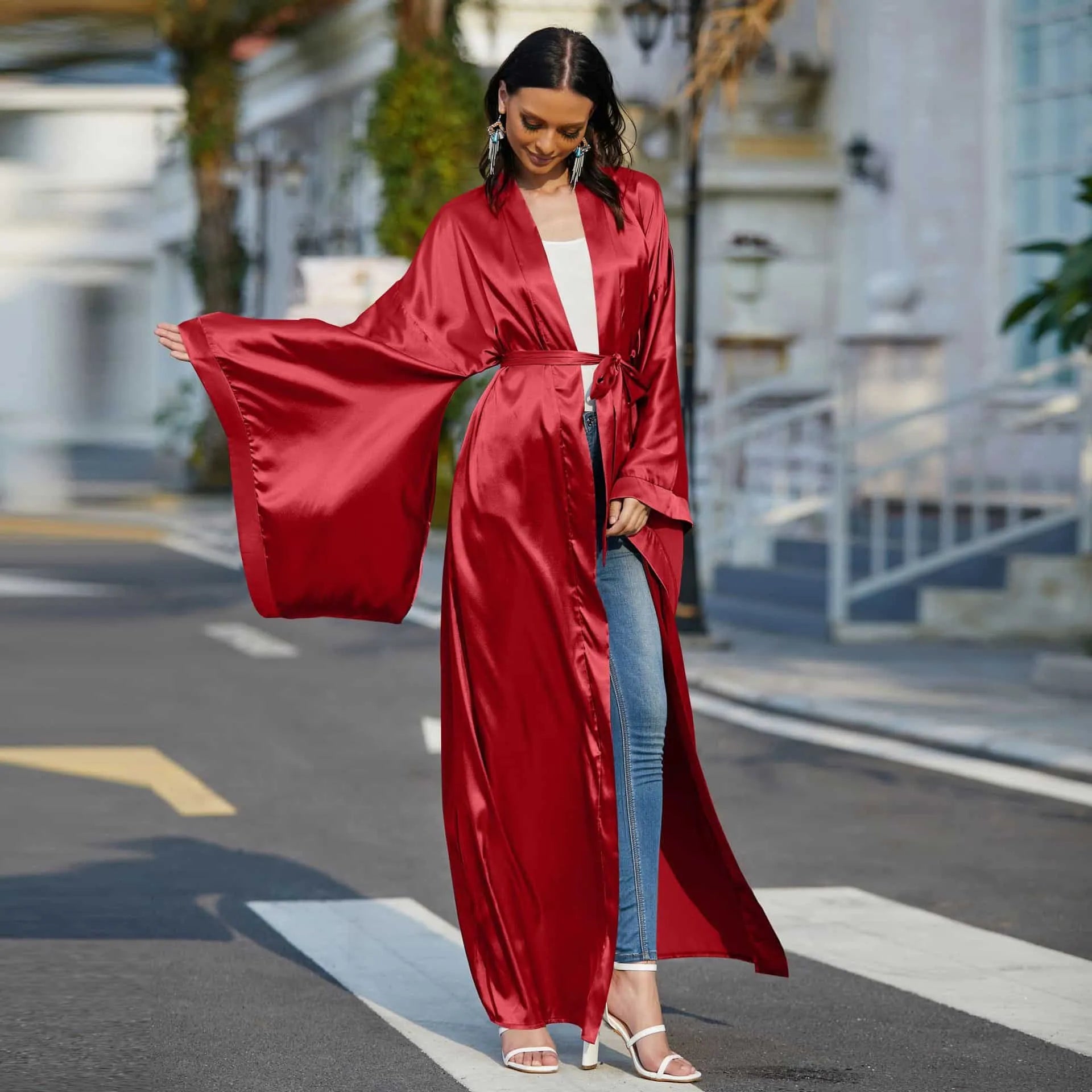 Peignoir kimono élégant pour soirées cocooning Peignoir et bain