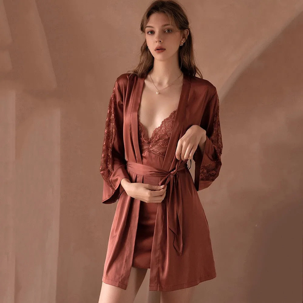 Peignoir kimono femme élégant en dentelle Peignoir et bain
