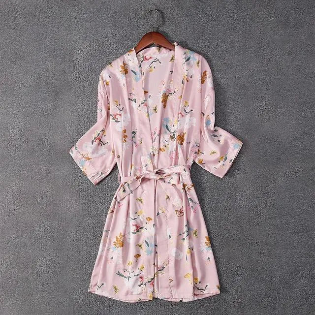 Peignoir kimono fleuri élégant femme style japonais m Peignoir et bain