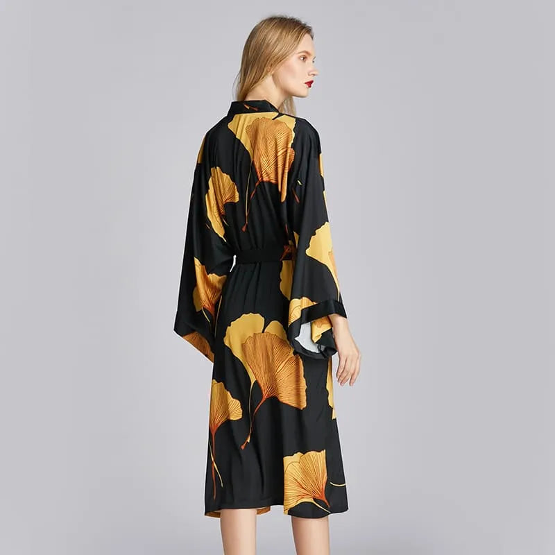Peignoir kimono floral ample femme style détente Peignoir et bain