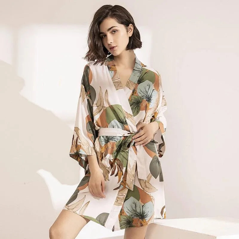 Peignoir kimono léger d'été pour femme élégant s Peignoir et bain