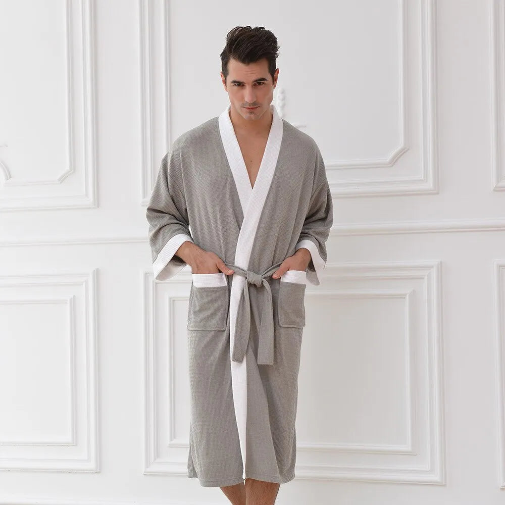 Peignoir kimono léger et élégant pour homme blanc / xxl Peignoir et bain
