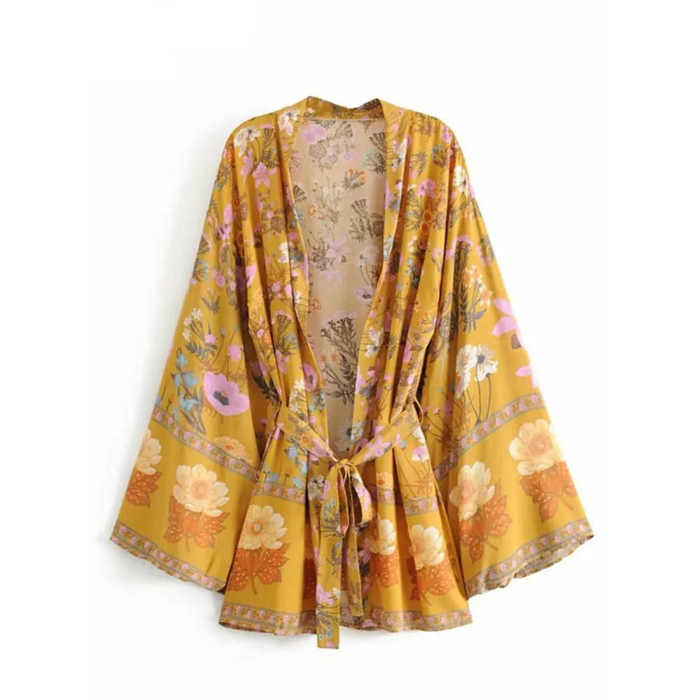 Peignoir kimono léger pour l'été femme élégant Peignoir et bain
