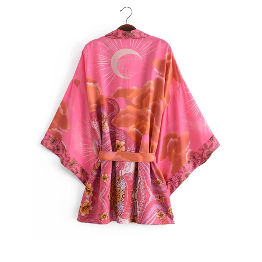 Peignoir kimono léger rose pour nuits douces xl Peignoir et bain