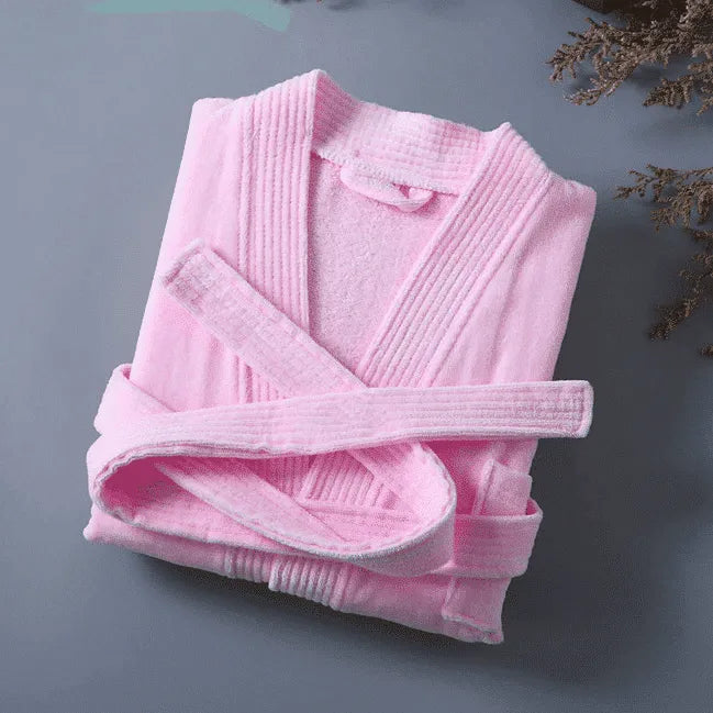 Peignoir kimono mixte confortable pour détente maison Rose / M (40-60kg) Peignoir et bain