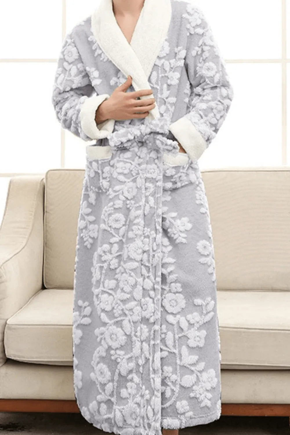 Peignoir en laine chaud et élégant pour hiver