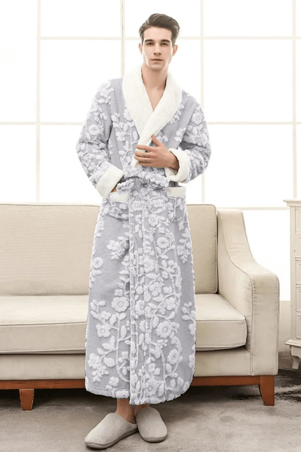 Peignoir en laine chaud et élégant pour hiver