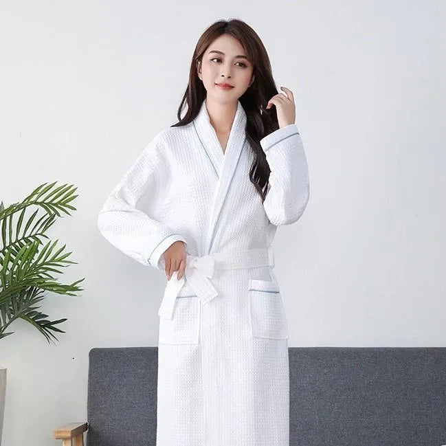 Peignoir léger nid d'abeille élégant pour femme blanc / m Peignoir et bain