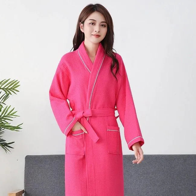 Peignoir léger nid d'abeille élégant pour femme rouge / m Peignoir et bain