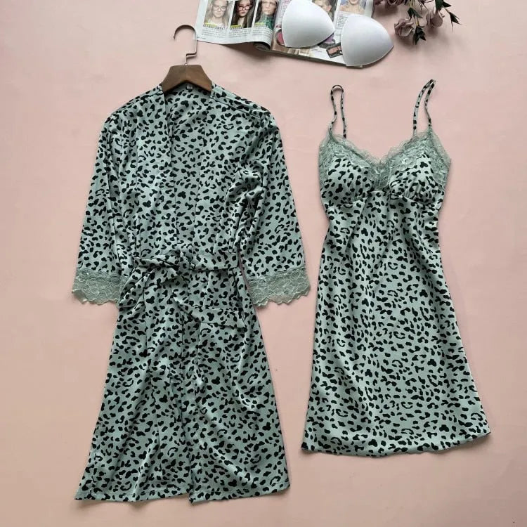Peignoir léopard coloré tendance pour femme Peignoir et bain