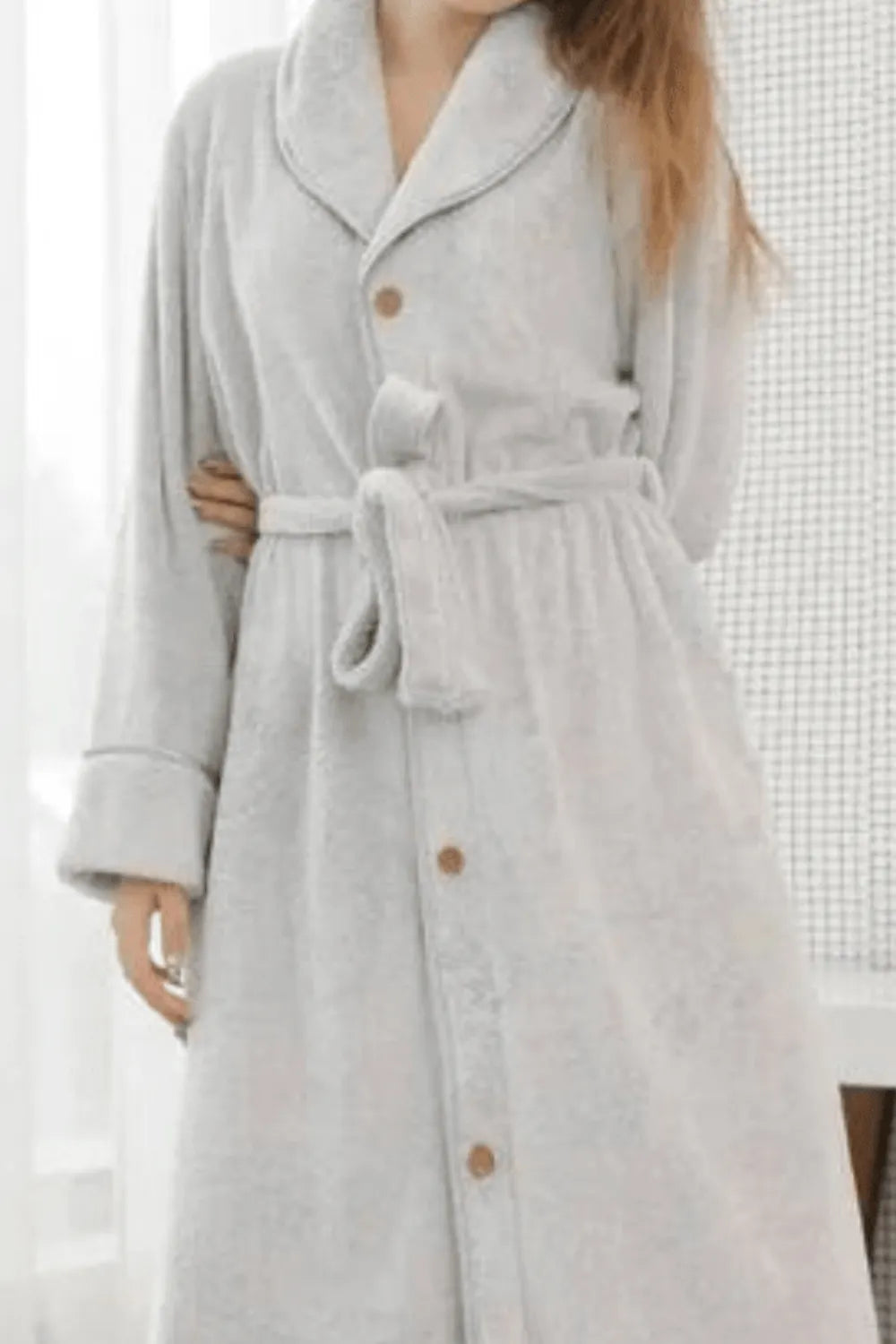 Peignoir long élégant pour détente à la maison