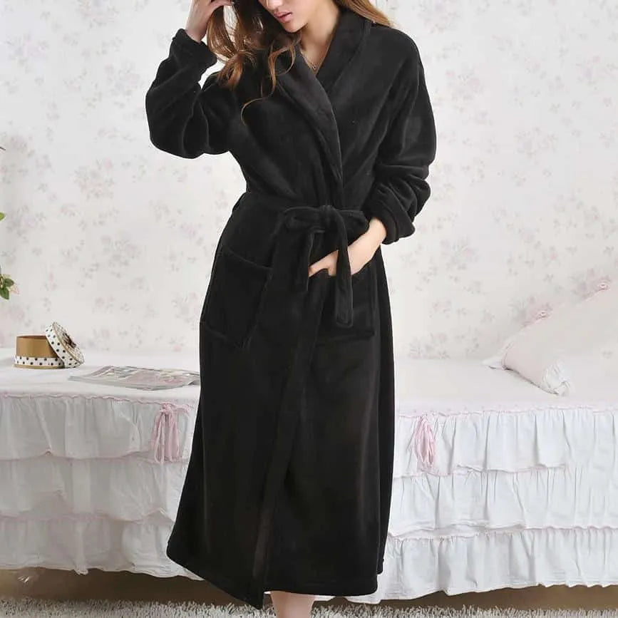Peignoir long élégant pour femme spa et détente Peignoir et bain