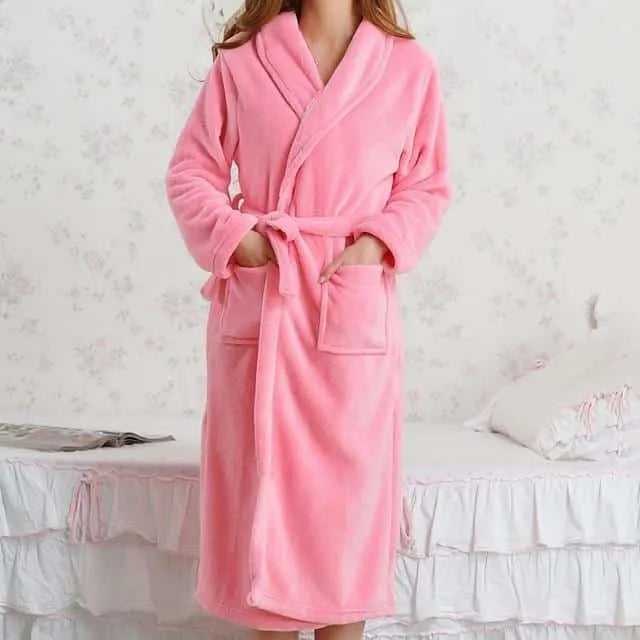 Peignoir long et chaud d'hiver pour femme Peignoir et bain