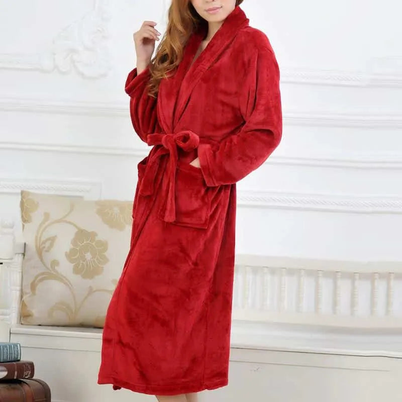 Peignoir long et chaud d'hiver pour femme Peignoir et bain