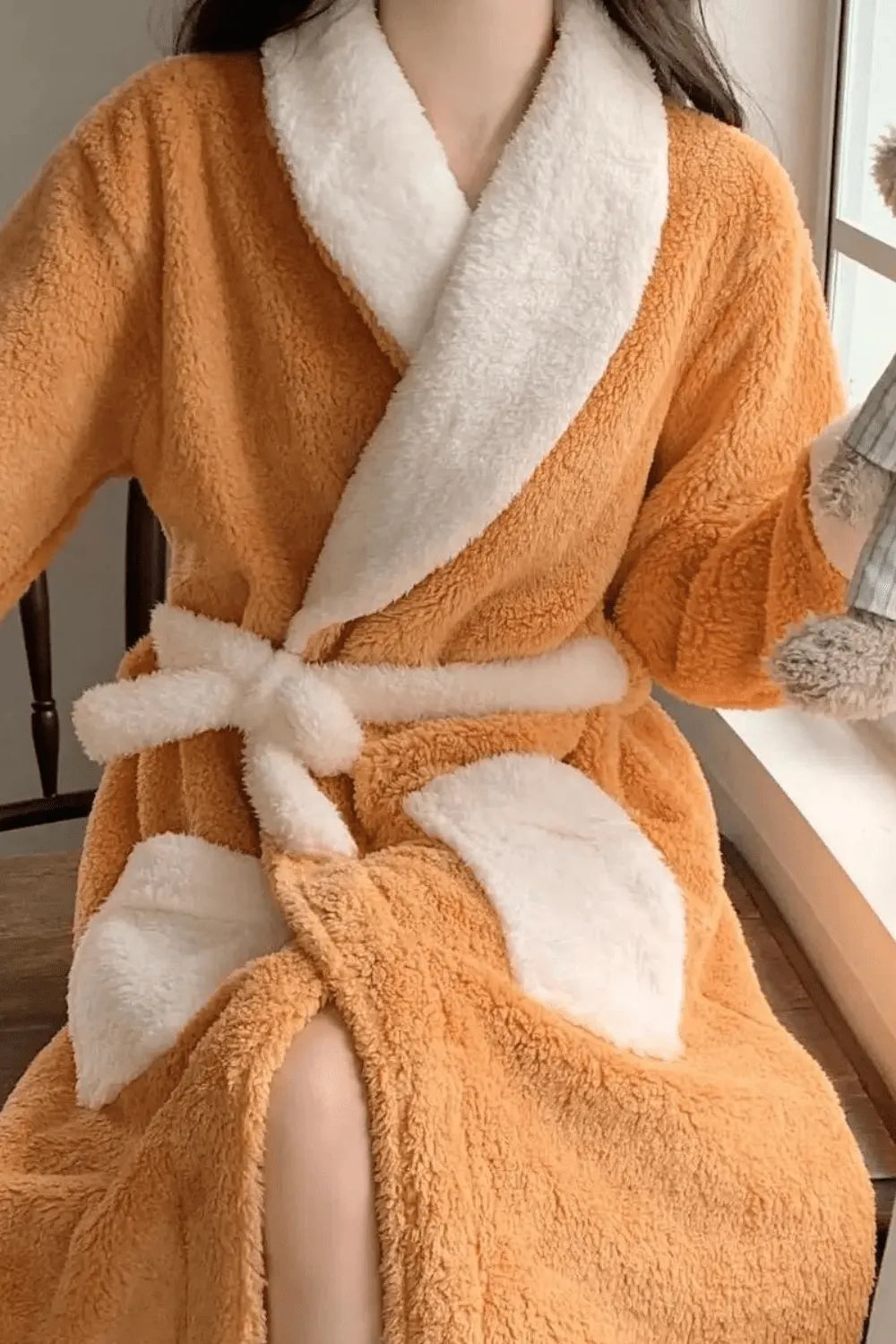 Peignoir long pour femme style cocooning hiver