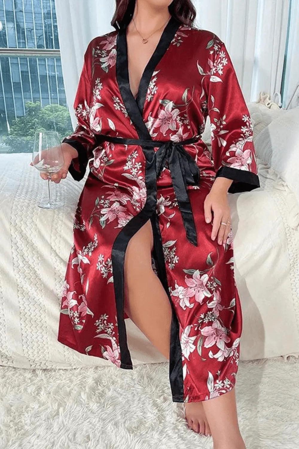 Peignoir élégant style japonais pour femme