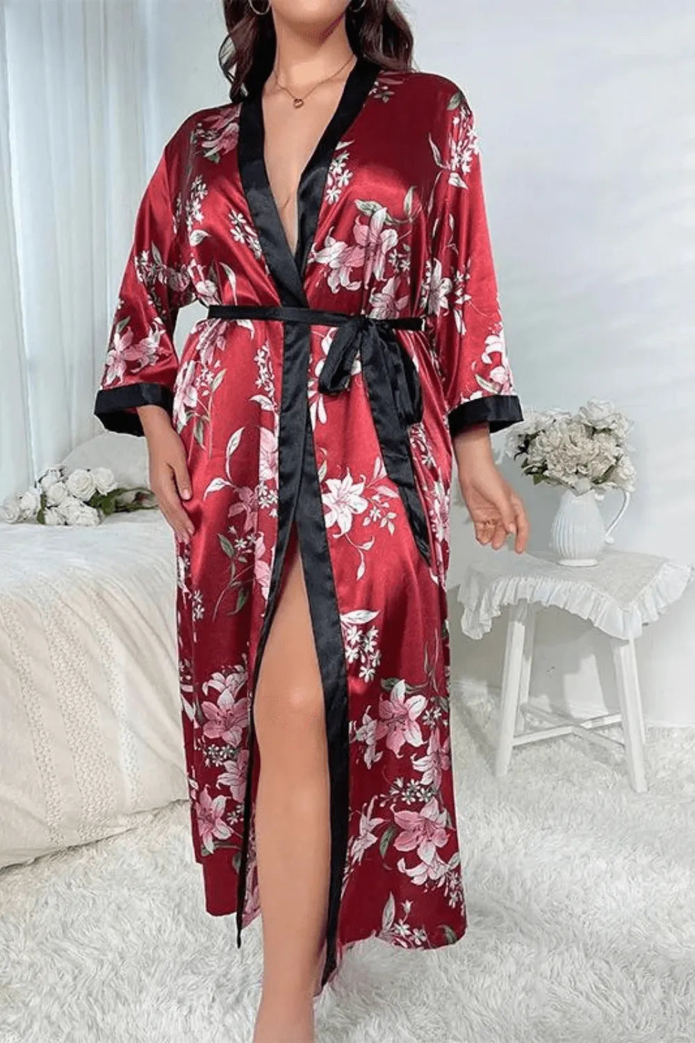 Peignoir élégant style japonais pour femme