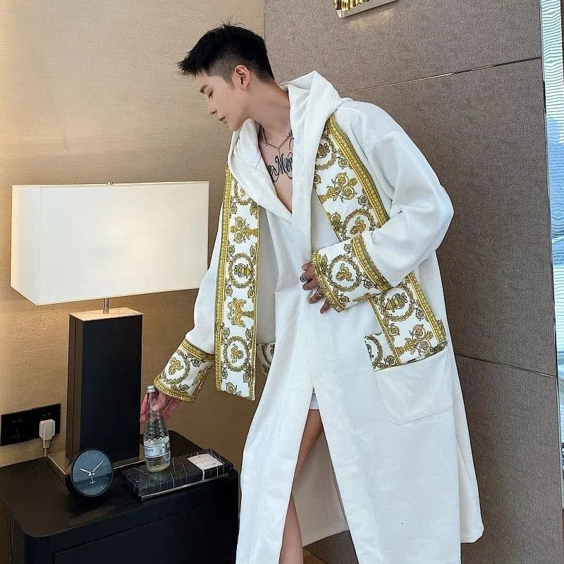 Peignoir luxueux homme pour détente élégante blanc Peignoir et bain