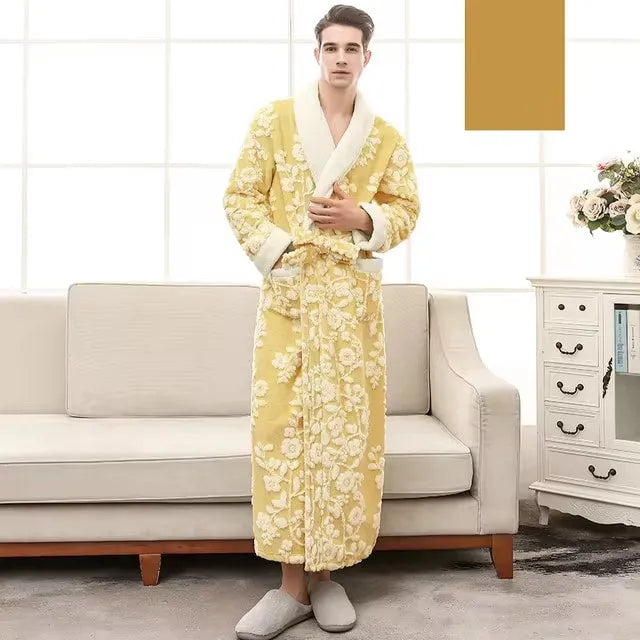 Peignoir luxueux long unisexe style élégant Peignoir et bain