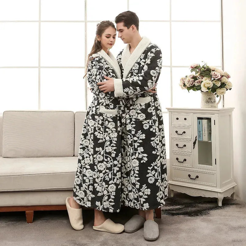 Peignoir luxueux long unisexe style élégant Peignoir et bain