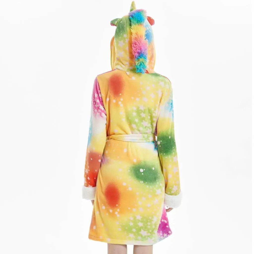 Peignoir multicolore fantaisie licorne pour adulte s Peignoir et bain