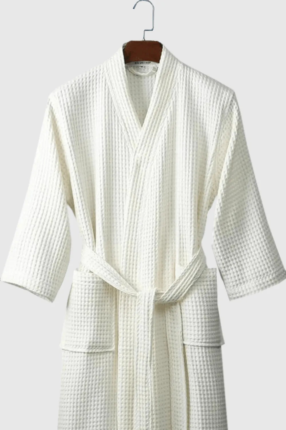 Peignoir élégant nid d'abeille pour détente spa