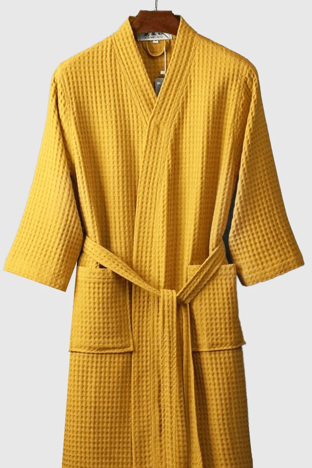 Peignoir élégant nid d'abeille pour détente spa