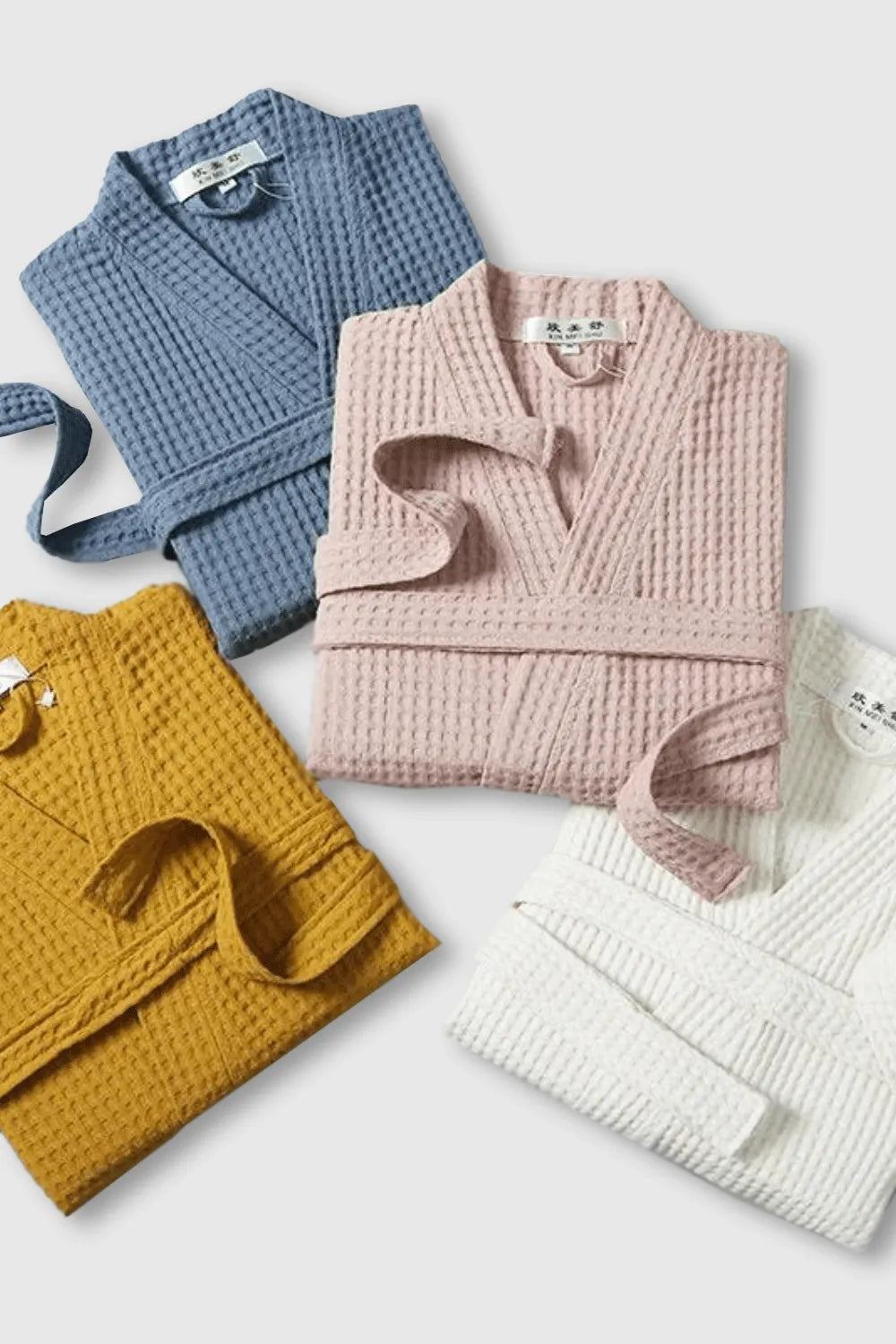 Peignoir élégant nid d'abeille pour détente spa