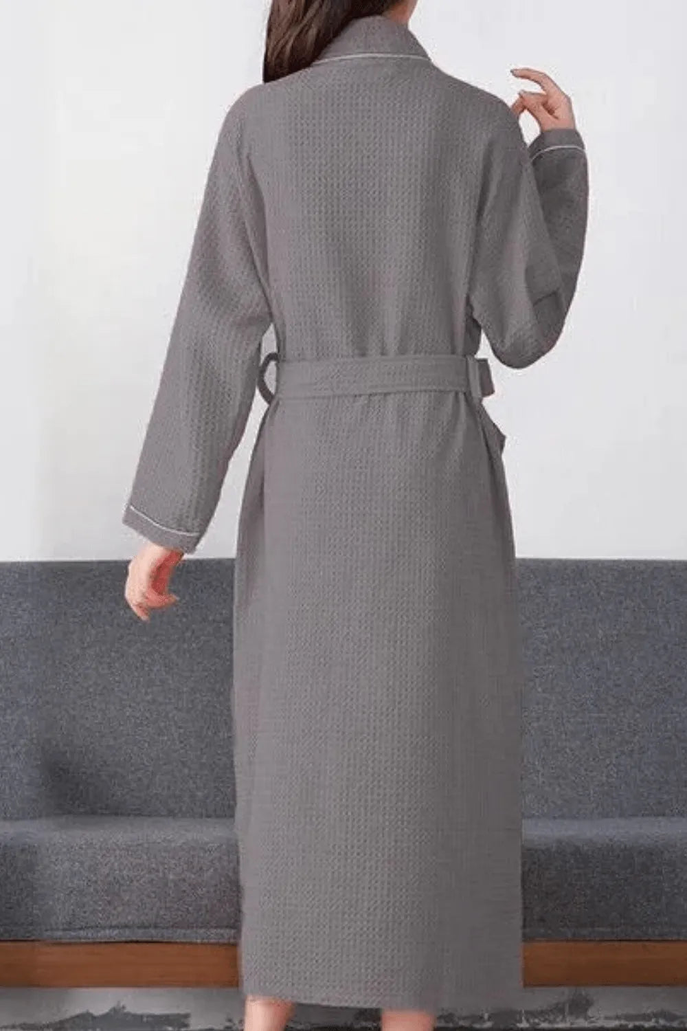 Peignoir luxe nid d'abeille pour moments cocooning