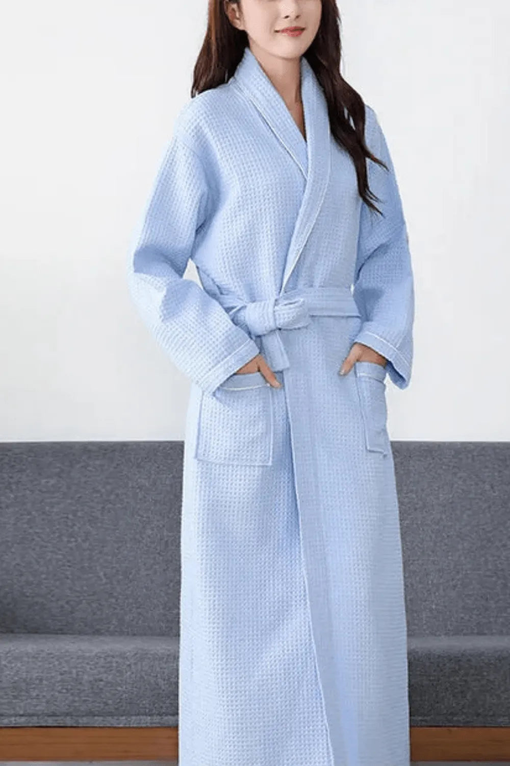 Peignoir luxe nid d'abeille pour moments cocooning