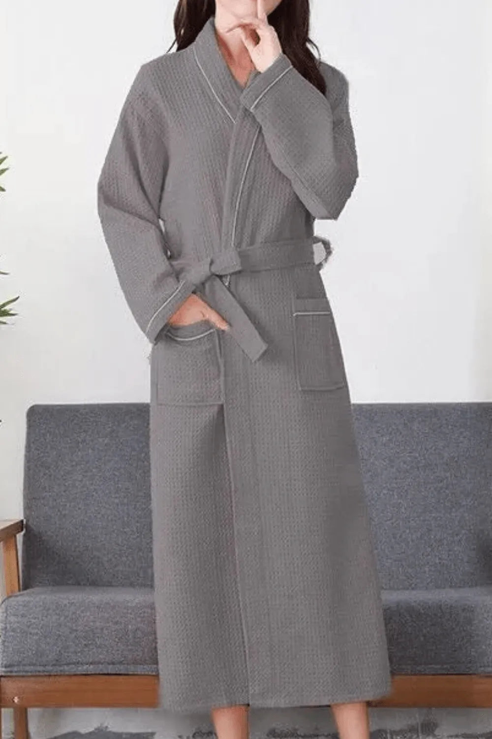 Peignoir luxe nid d'abeille pour moments cocooning