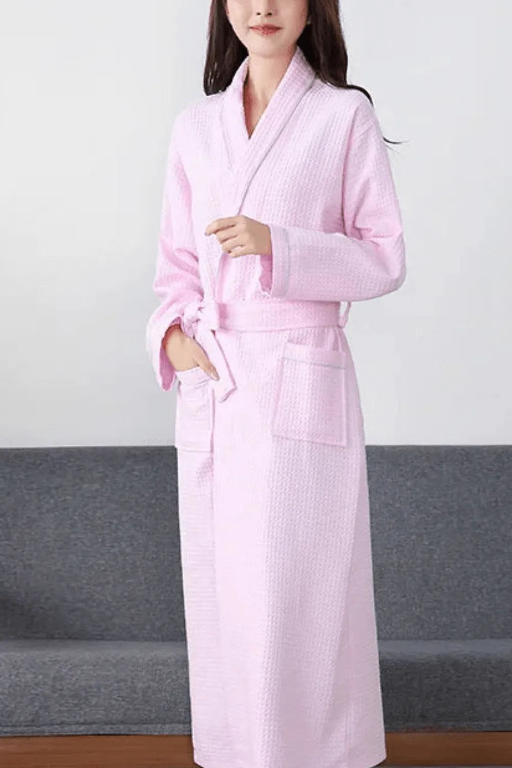 Peignoir luxe nid d'abeille pour moments cocooning