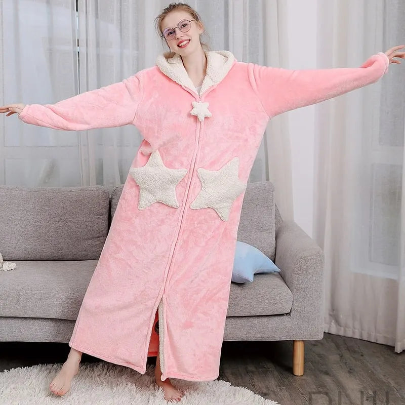 Peignoir plaid cocooning pour soirées fraiche rose / m Peignoir et bain