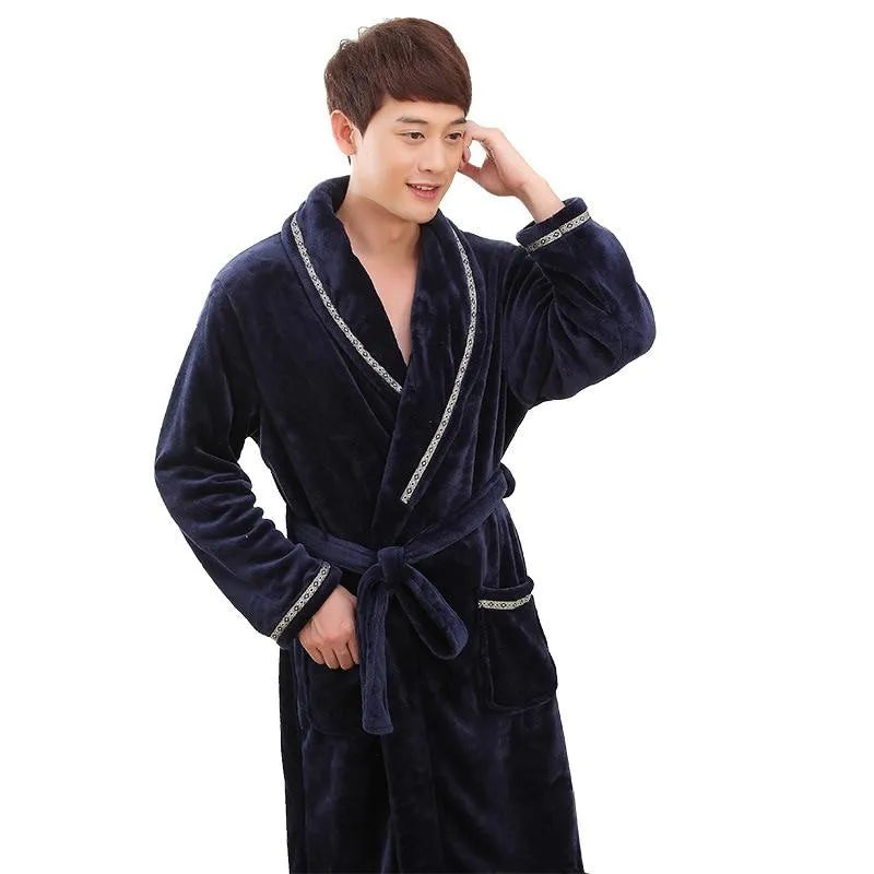 Peignoir polaire doux et chaud pour homme Peignoir et bain