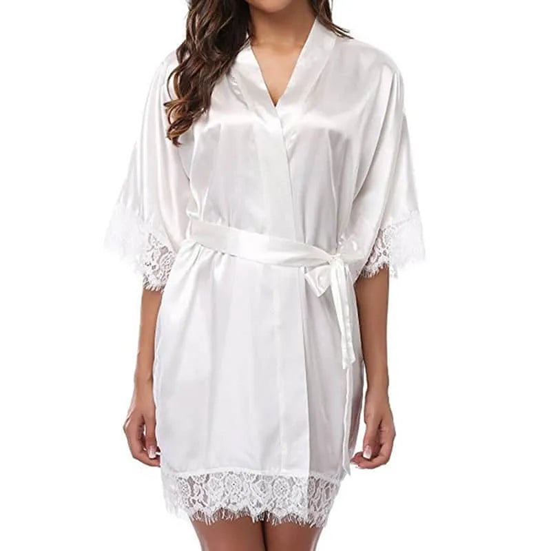 Peignoir raffiné et élégant pour femmes sensuelles blanc / s Peignoir et bain