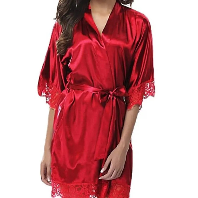 Peignoir raffiné et élégant pour femmes sensuelles rouge / s Peignoir et bain