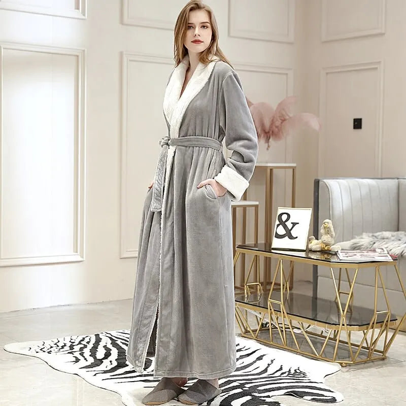 Peignoir thermique en fourrure pour femme cocooning gris / m Peignoir et bain