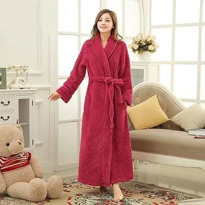 Peignoir thermique oversize femme confort hivernal rose / m Peignoir et bain